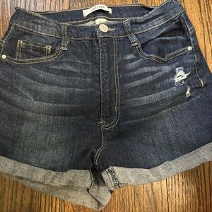 Refuge Dark Blue Denim Shorts